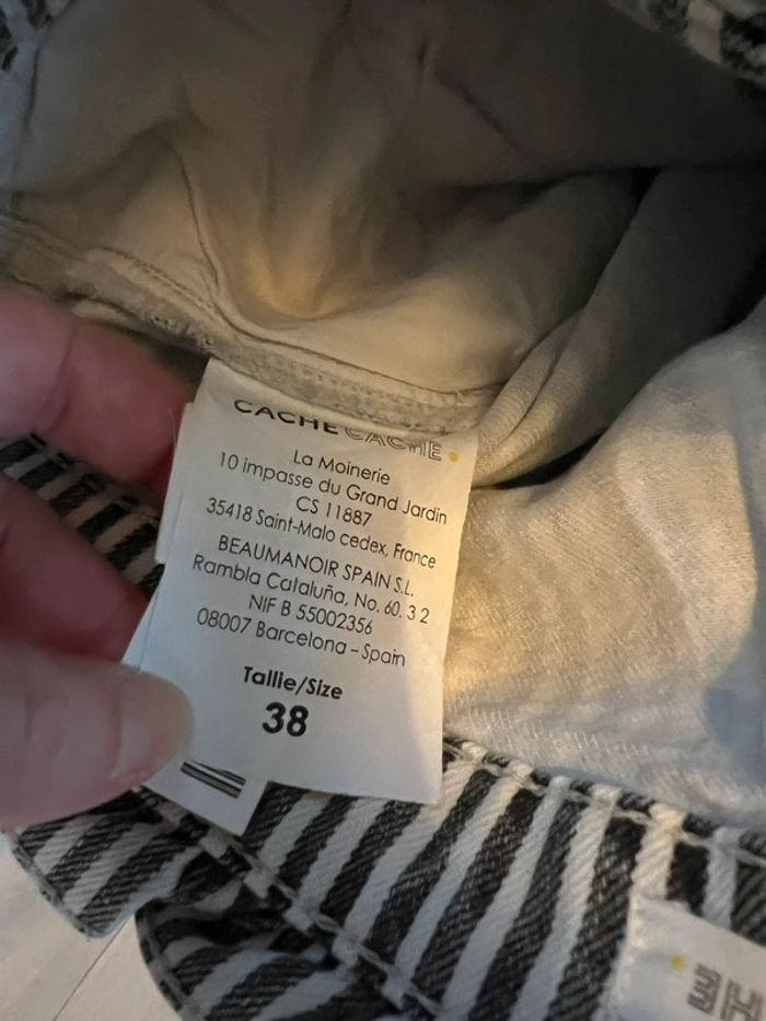 Pantalons rayures blanc et bleu femme jeans - photo numéro 2