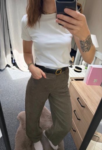 Pantalon Zara aspect daim Xs kaki 