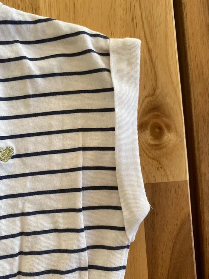 Robe kiabi blanche rayer marine - photo numéro 3