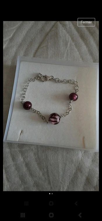Bracelet argent et murano