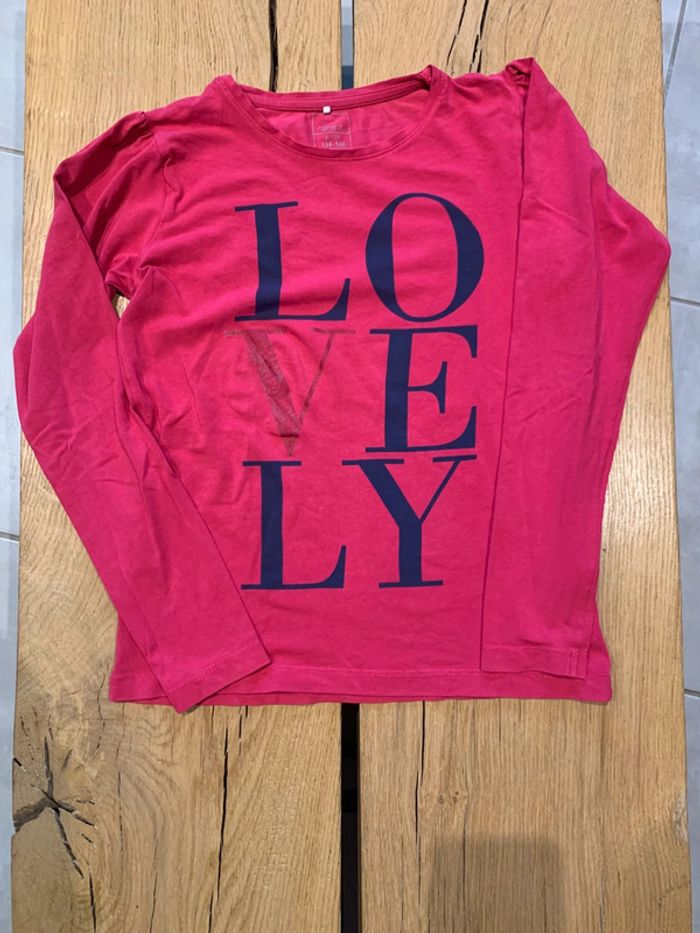 Tee-shirt manches longues fushia LOVELY fille 9/10 (134/140) Name it