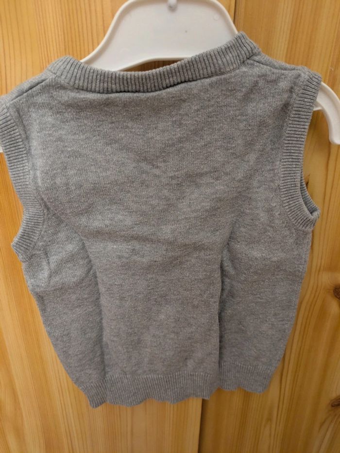 Pull sans manches garçon gris - photo numéro 3