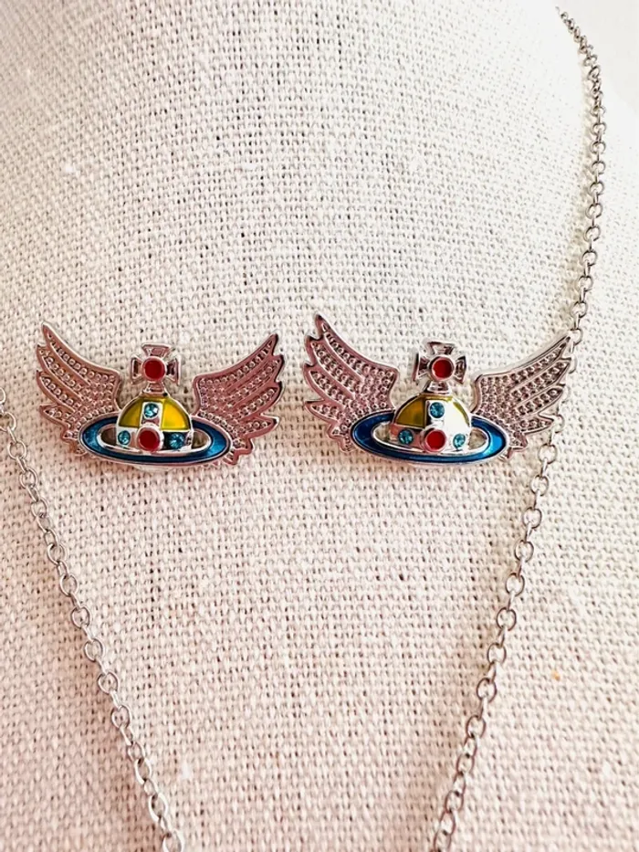 🪽Boucles d’oreilles Vivienne Westwood Orbite ailé multicolore - photo numéro 5
