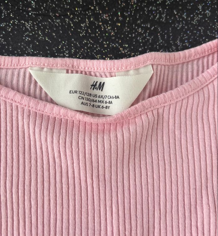 H&M - t-shirt ml rose fille 6-8 ans - photo numéro 2