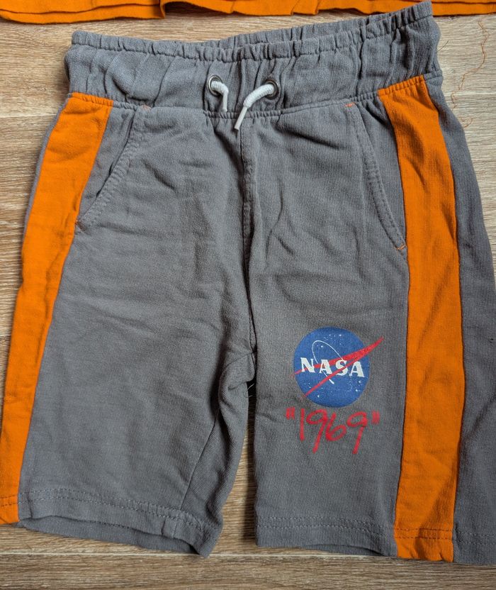 Ensemble Été NASA T-Shirt Orange & Short Gris Taille 8A - photo numéro 3