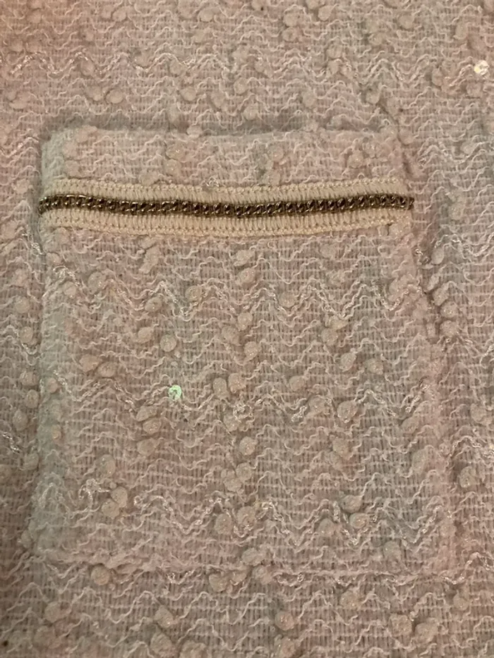 Gilet - veste écru à paillettes - photo numéro 3