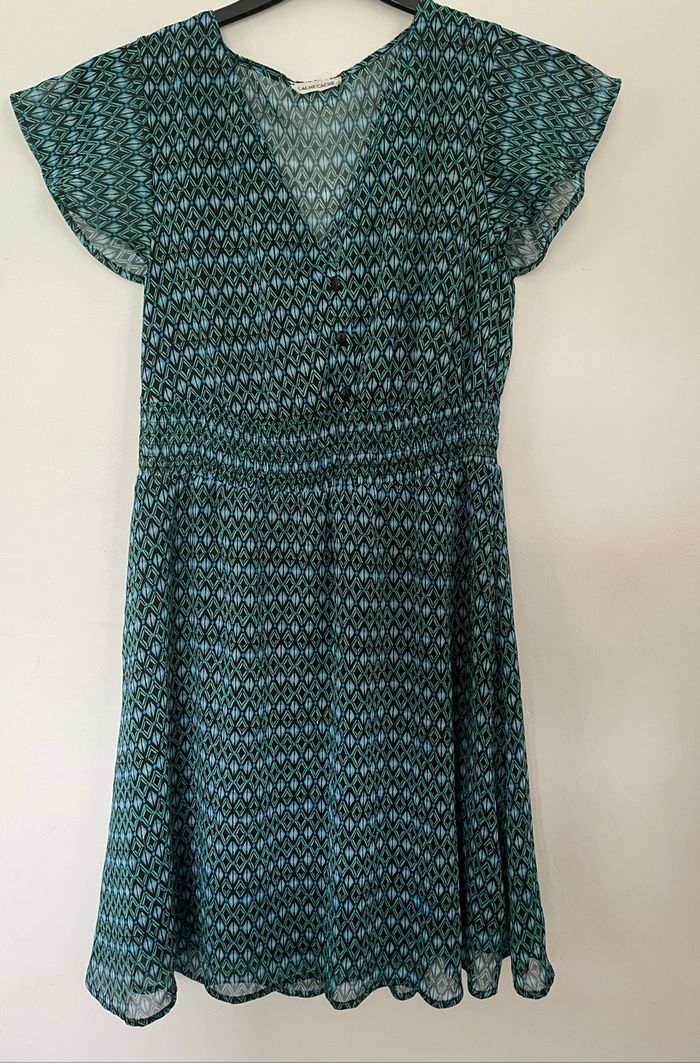Belle robe Cache Cache T 42 bleu vert - photo numéro 6