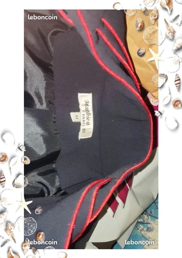 Veste bleue marine et lisseret rouge 44 Mathieu paris - photo numéro 5