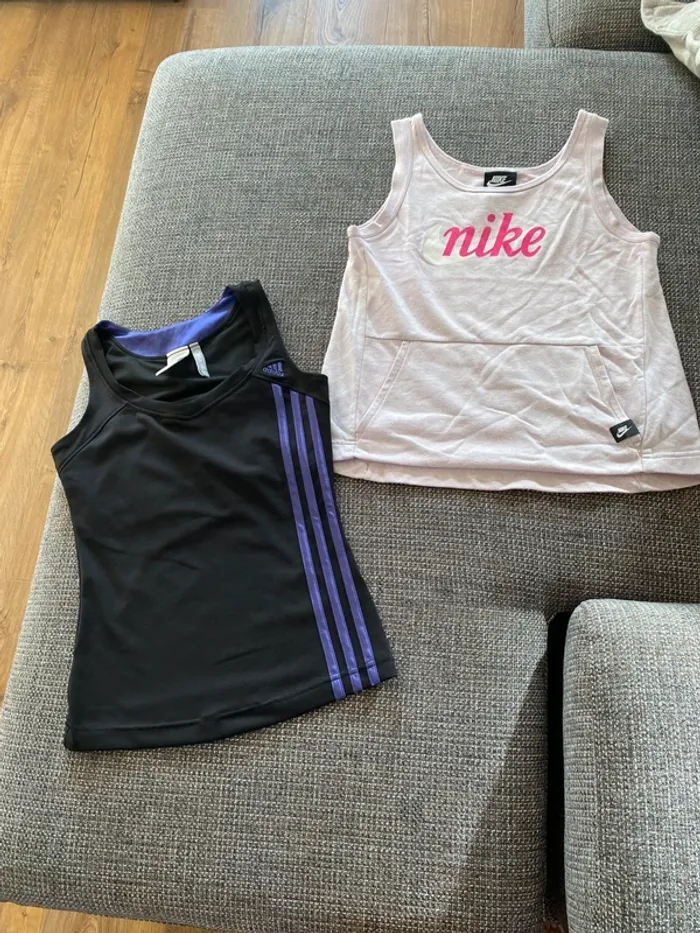 Lot 2 débardeurs sport Adidas & Nike – Taille 36 & XS
