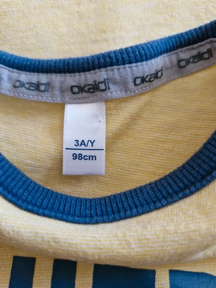 Ensemble pyjama garçon 3 ans Okaïdi jaune bleu jouer en duo Coton - photo numéro 5
