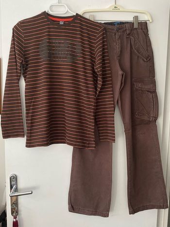 ZARA 11/12 ans pantalon cargo + t-shirt manches longues
