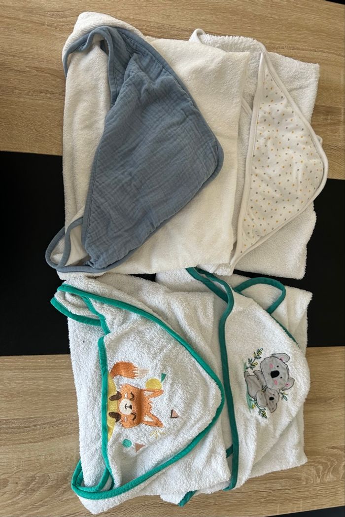 Lot de 4 capes de bain bébé
