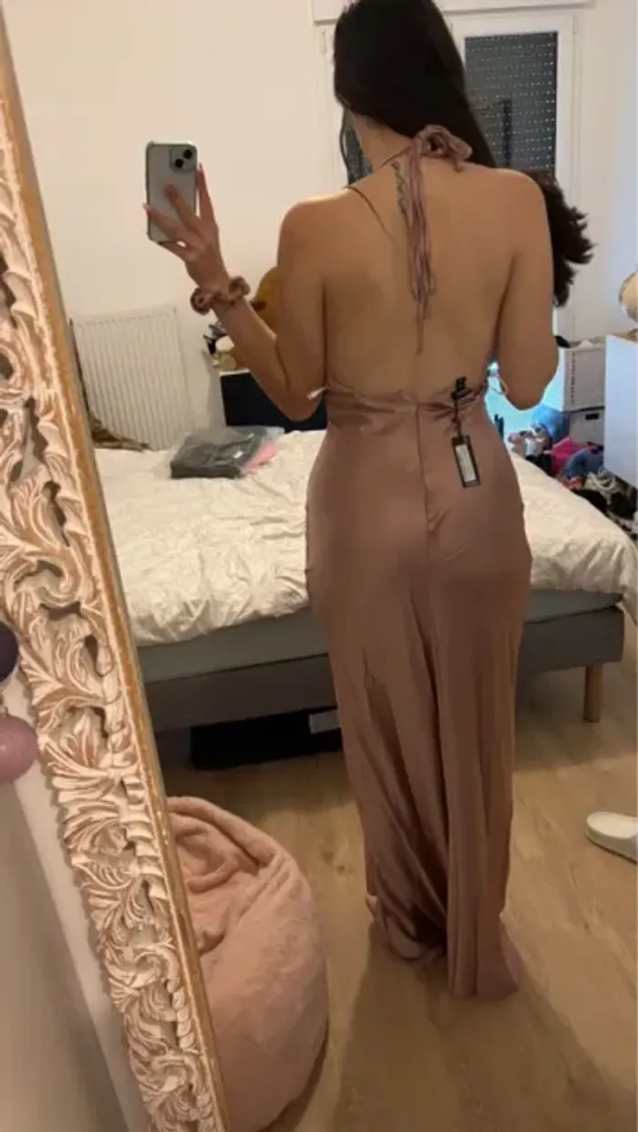 Robe demoiselle d’honneur - Cérémonie mariage - Rose or - Taille M - photo numéro 4