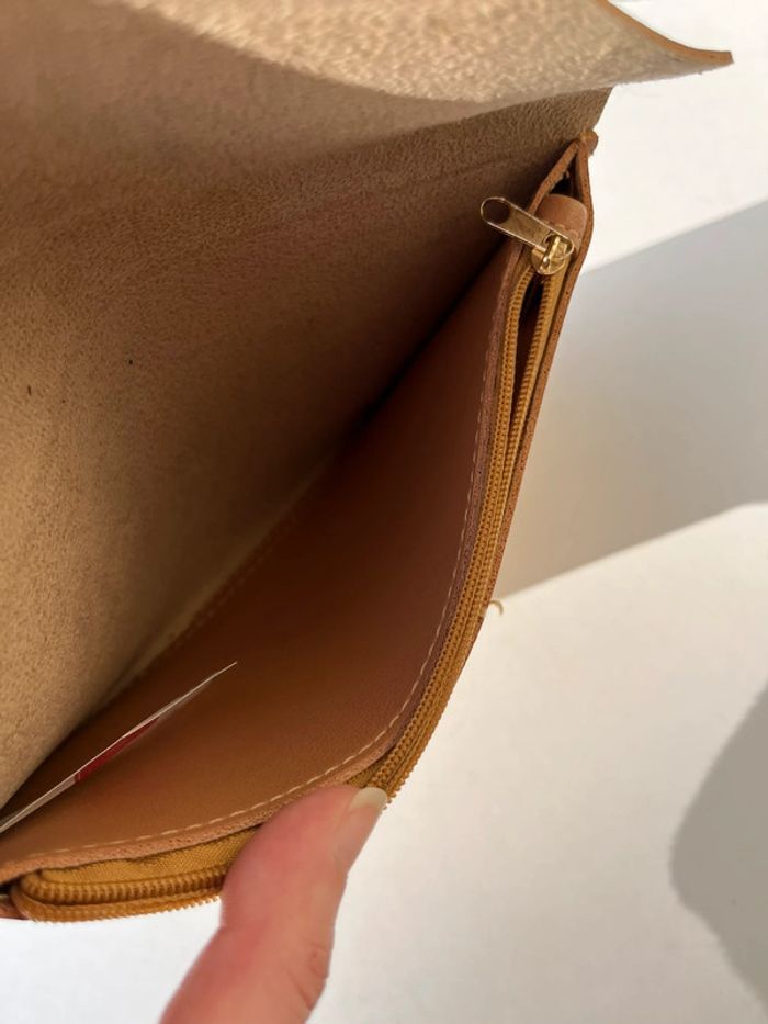 Pochette portefeuille style enveloppe - marron et doré - photo numéro 6