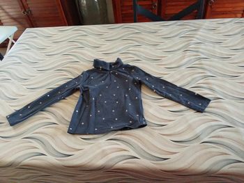 Tee-shirt col roulé gris à pois doré Okaïdi 36 mois