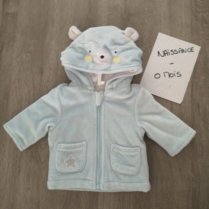 Gilet chaud ourson bleu naissance