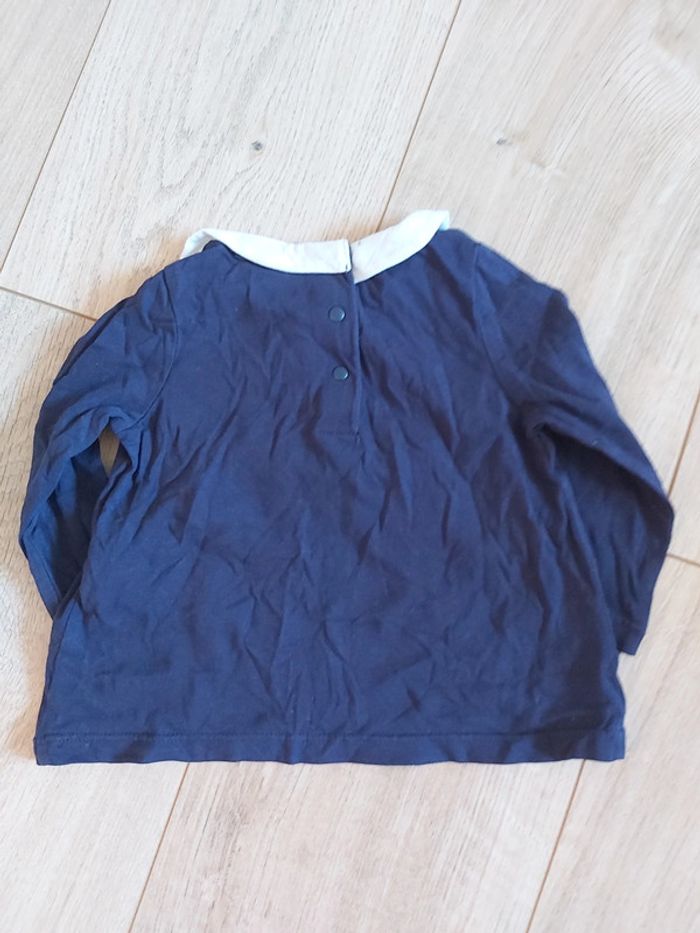 Tee-shirt col Claudine manches longues fille DPAM 6 mois (78) - photo numéro 3