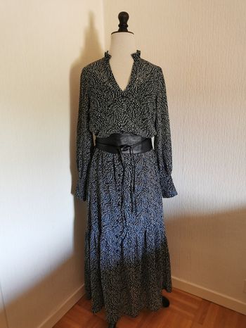 Robe maxi longue bleu marine Camaïeu T38