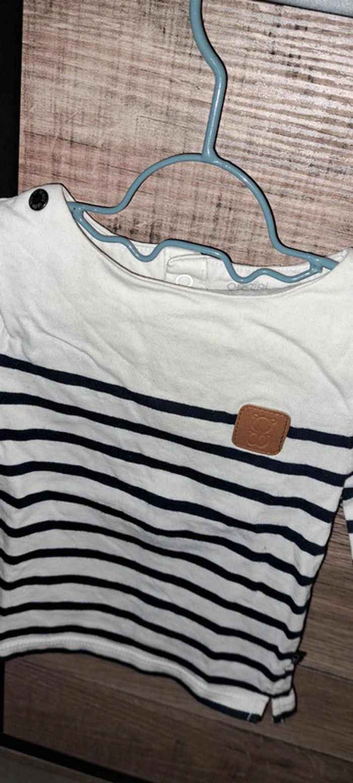 Tee-shirt marinière Obaïbi 6 mois - photo numéro 2