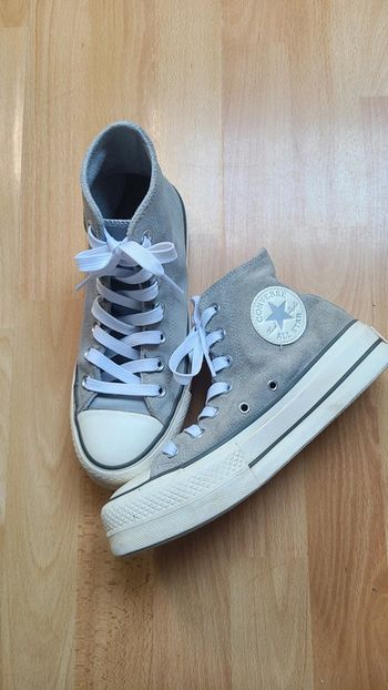 Converse vert d'eau en daim montantes à plateforme taille 37