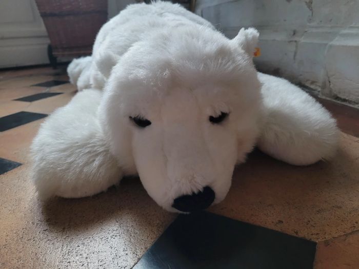 Peluche Énorme Ours Polaire Blanc 90cm Steiff Arco collection doux doudou