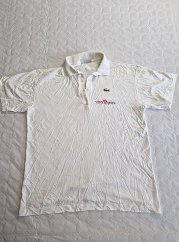 Polo LACOSTE Vintage Jacquard "Raquettes" - Mixte/Homme L - Reworked Floral