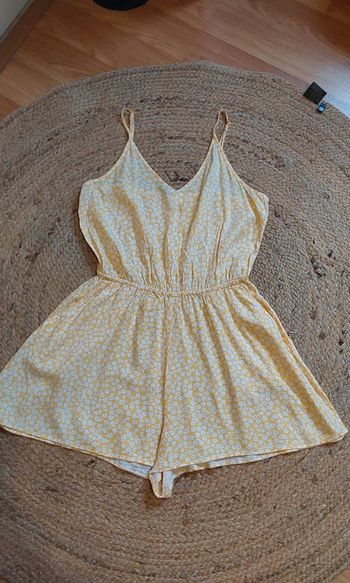 Combishort jaune fleuri blanc H&M T 42