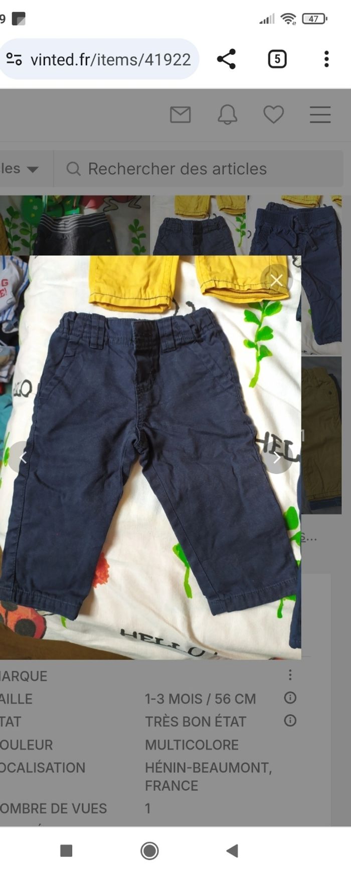 Lot 5 pantalons 3 mois - photo numéro 5