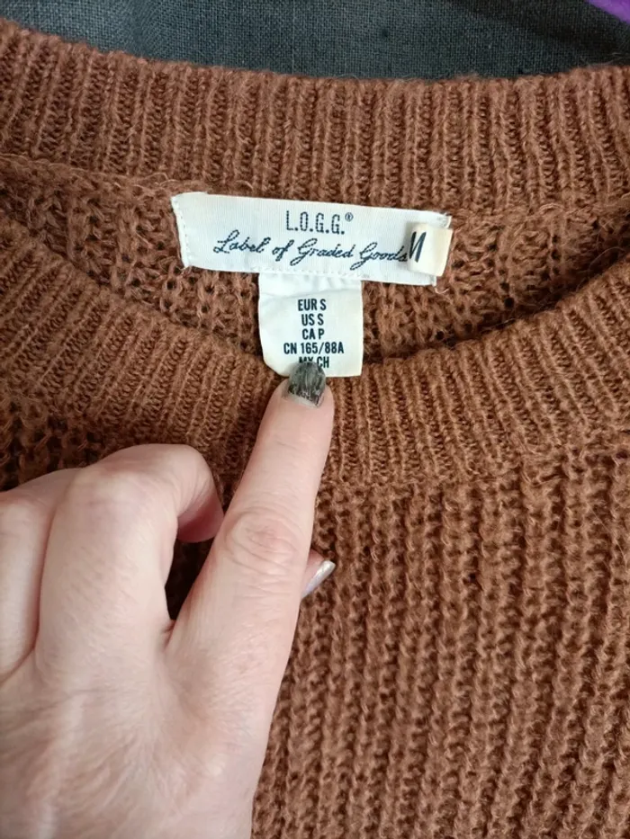Pull en lainage marron - photo numéro 4