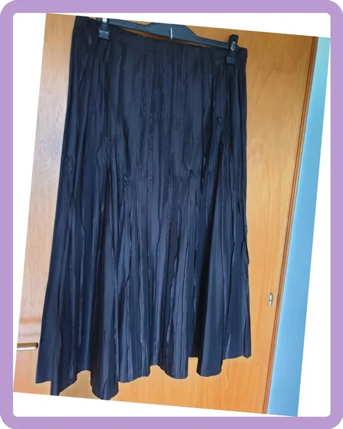 Jupe en soie marron Nice connection, taille 42