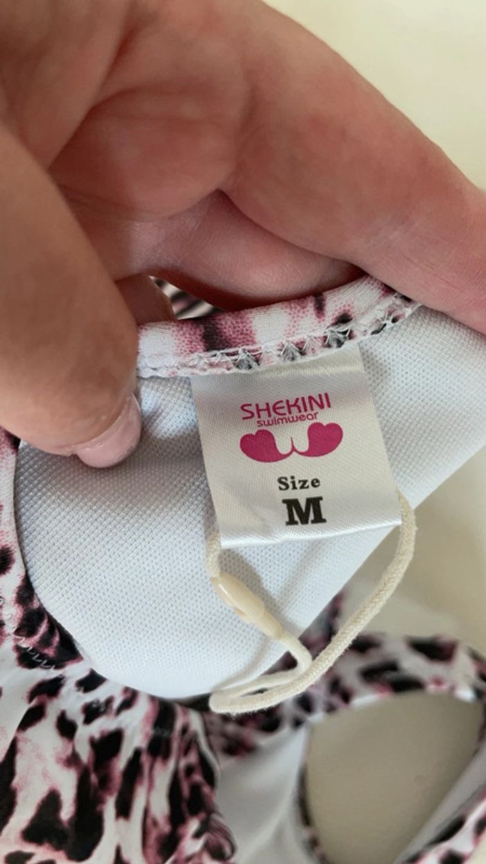 Superbe Maillot de Bain 1 Pièce Shekini Imprimé Léopard Rose - Taille M - Neuf, Juste Lavé - photo numéro 3