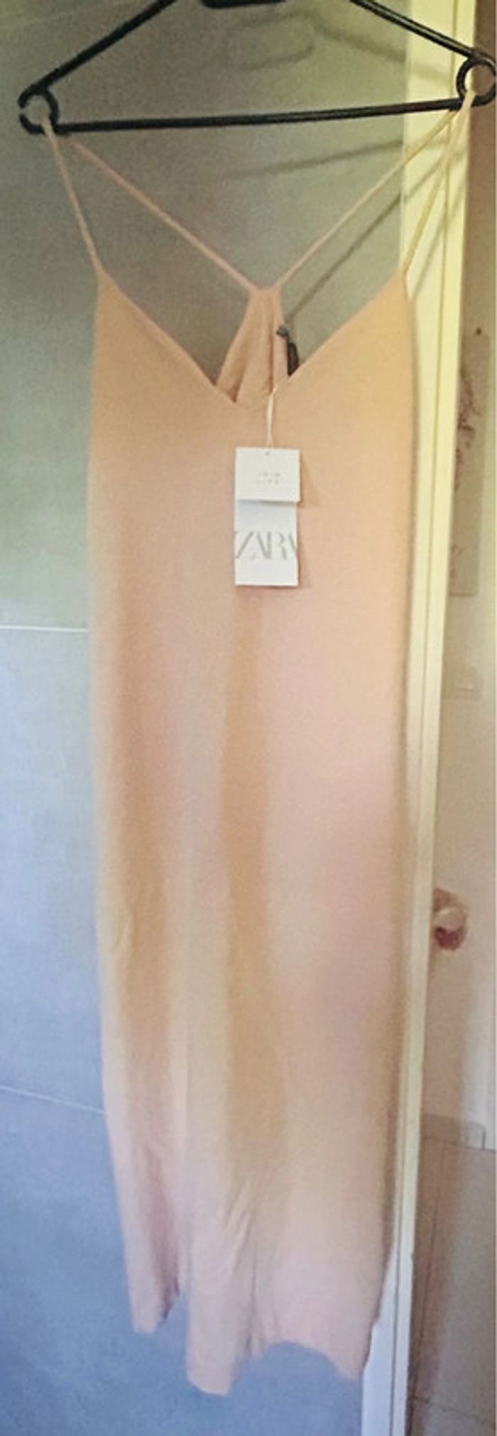 Zara robe longue rose clair