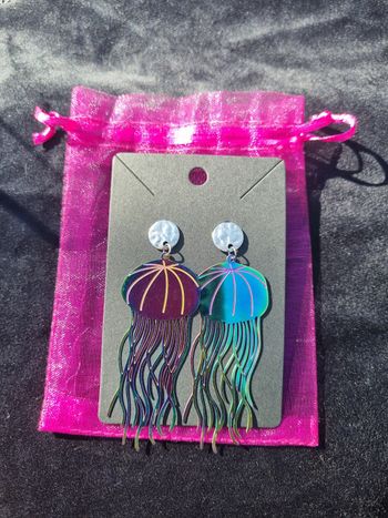 Boucles d'oreilles "Méduses Stellaires" 🐙 Iridescentes & Fait main ✨