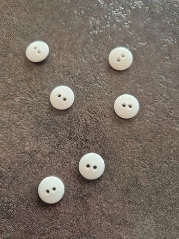 Lot 6 boutons blanc