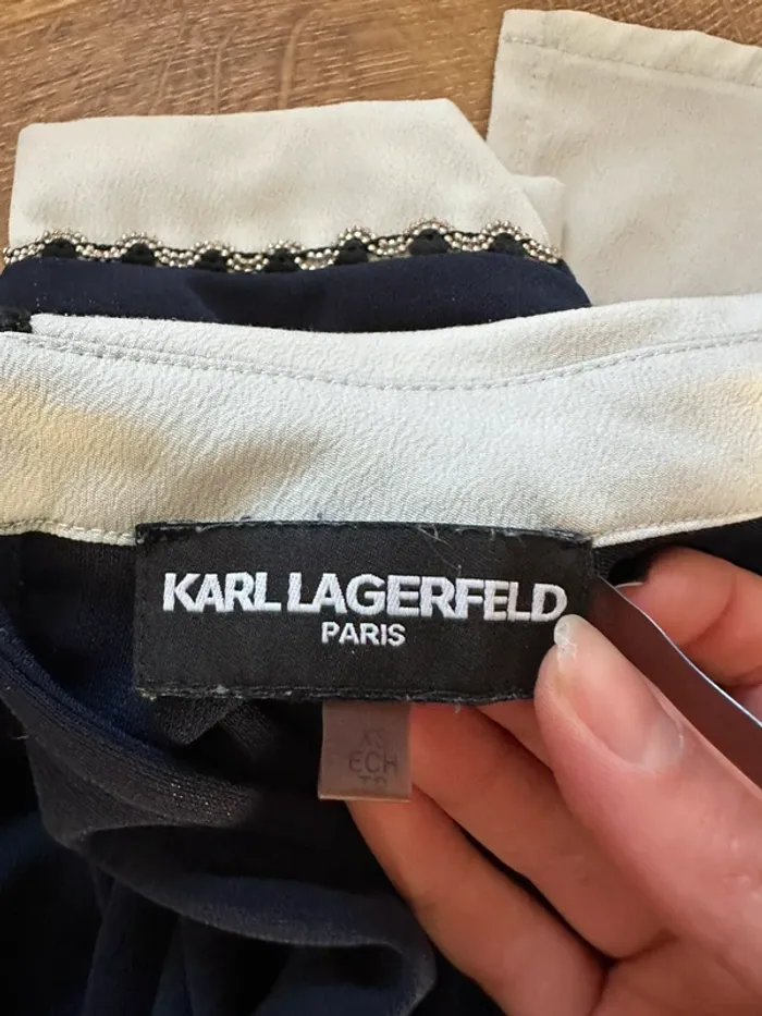 Blouse Karl Lagerfeld bleu marine taille 36 - photo numéro 3
