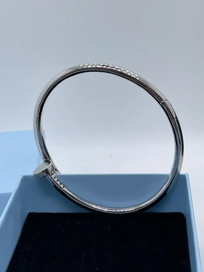 Bracelet jonc argenté taille 19cm - photo numéro 5