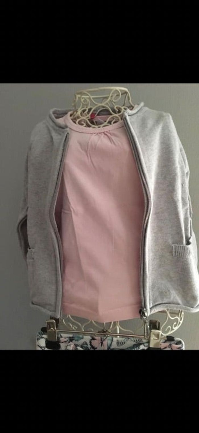 Gilet et t-shirt fille 3 ans