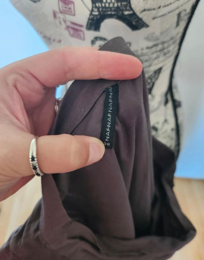 🌸Petite robe Taupe Marron glacé Naf Naf drapée - Chic & Intemporelle Taille 38🌸 - photo numéro 7