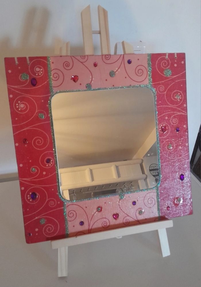 Miroir rose strass et paillettes girls princesse - photo numéro 1