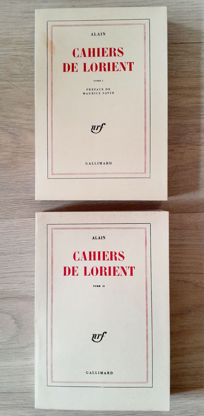 Alain (philosophe), Cahiers de Lorient tome 1 et 2