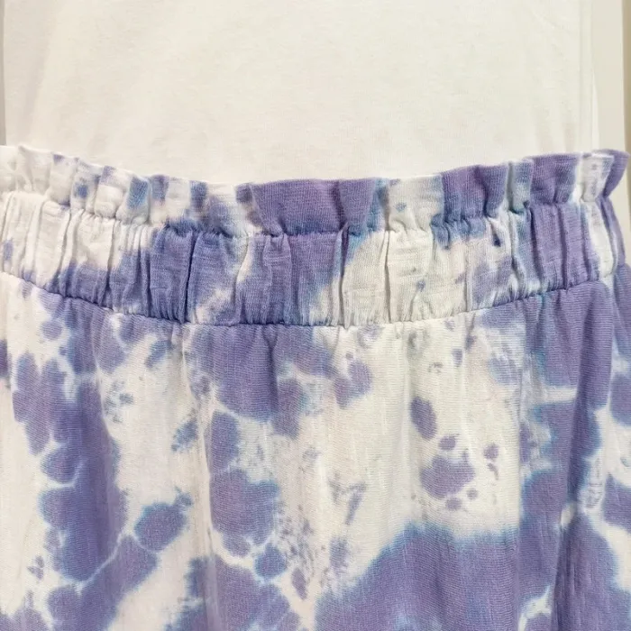 Jupe longue Blanche et Violette - Volants - CMT Atelier taille 40/42 tie and Dye A572 - photo numéro 6