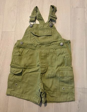 Salopette 12 mois short verte kimbaloo très bon état