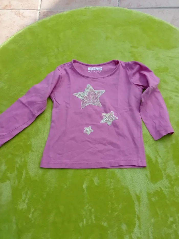 Tee-shirt rose ML taille 4 ans