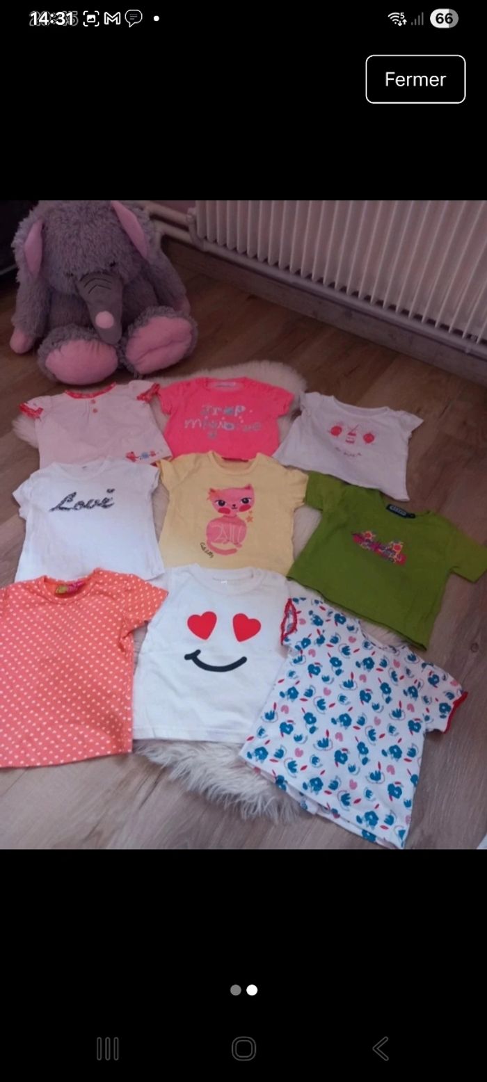 Lots de 9 tee-shirt 6mois plusieurs marques - photo numéro 2