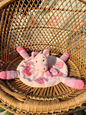 Doudou plat rond âne cheval Kimbaloo