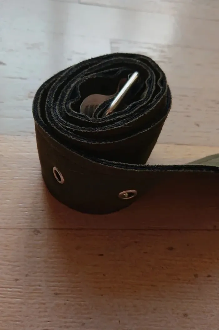 Ceinture perfecto velours kaki - photo numéro 2