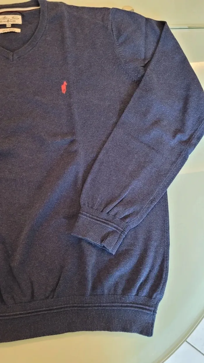 Pull fin manches longues col V 100% coton - photo numéro 3