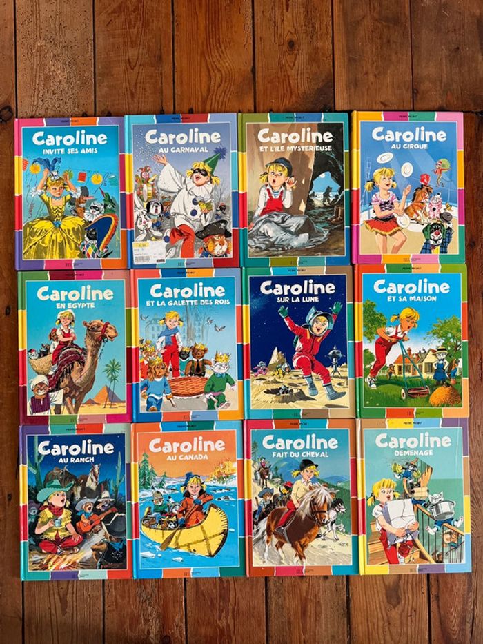 Bon état - Lot de 12 livres bd albums Caroline collection damiers couleurs
