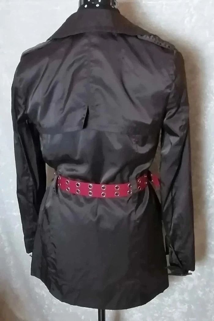 Trench noir ceinture rouge Mango Suit - photo numéro 4