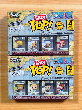 Lot 2 Boîtes Bitty Pop! One Piece - 8 Figurines dont 2 CHASE (Shanks & Buggy)